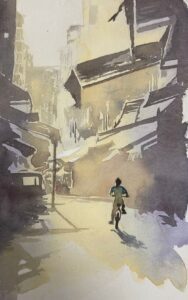 cours d'aquarelle urbaine avec Michel Perot